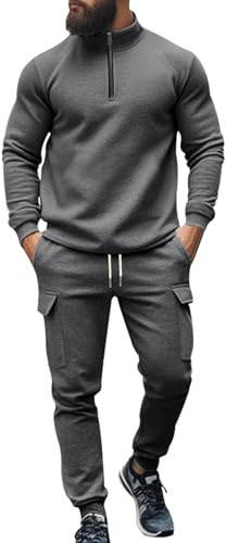 Sweat Capuche Zippé Doublé Thermiquement Automne et Hiver, Loisirs, Couleur Unie, Pull à Fermeture éclair, Pantalon avec Combinaison de Sport Pull Sweat-Shirt
