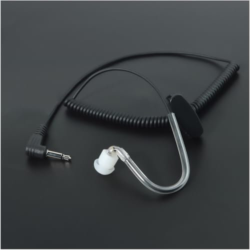 UAYESOK ET01 3.5mm Listen Only Earpiece for Motorola Icom Ham Radio, Speaker Mic Earphone, Balanced Armature Driver, Police Security Law Enforcement Surveillance Headset (Black)