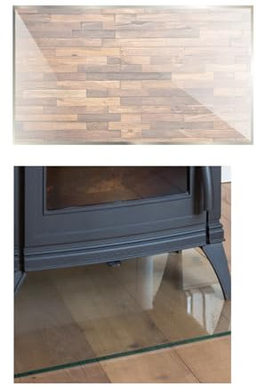 TMK ArtDeko Placa protectora de cristal templado para estufas de chimenea, 52 x 40 cm