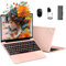 bvate PC Portatile 14 pollici Notebook Win 11 upto 2.8 GHz 256 GB ROM Supporta l'espansione SSD 1TB Celeron N4020 2.4G+5G WiFi 4.2 USB HDMI Tastiera italiana membrana mouse senza fili-Oro