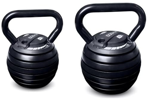 Adjustable Kettlebell Weight Set Exercise Home Gym Fitness Workout 9Kg & 18Kg | Ideal Kettle Bells for Body Toning & Strength Training | Space-Saving Fitness Solution (9, Kilograms)