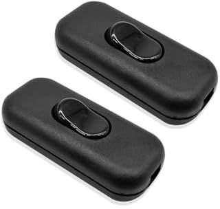 Interruttori volante passafilo unipolare on-off Nero 6A 250V 60x26x15mm Set (2)