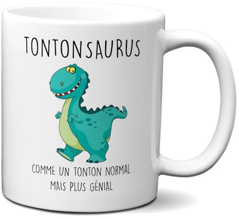 L'Esprit Des Anges Tasse Mug Cadeau Tonton Dinosaure- Tontonsaurus- Original Drole Amusant Rigolo Anniversaire Homme