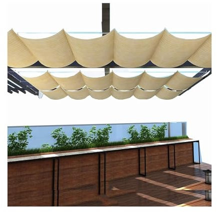 Parasol de plage rétractable en forme de U, idéal pour les pique-niques ou la détente en plein air, 2,2 x 3 m