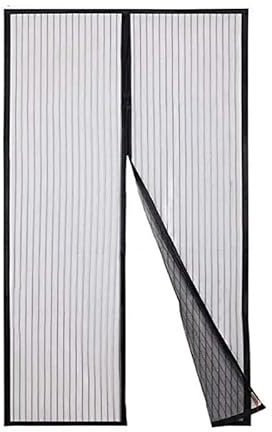 AD-BCrbgen Magnetic Fly Screen Curtain for Doors Mesh Insect Net with Rust-Proof Magnets Pet-Friendly Ventilation Window Screen Door Mesh for Flies Bugs Cats Indoor Outdoor Use(110x210cm)