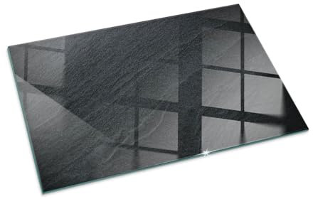 Kamin Bodenplatte Glas 100x70 cm Herdboden Rechteckig Schutz vor Glut Sicherungsblech Polierte Kanten Dekoration Bodenbelag Wohnzimmer Spritzwasserschutz - Natursteinstruktur