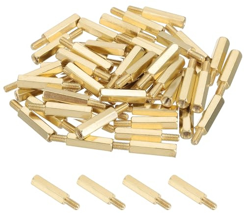 PATIKIL 50 Stück Gewindeständer M3 X 16 Mm + 6 Mm Messing Sechskant Abstandshalter Platine Motherboard Abstandsschrauben Mutter Für Drohne Quadrocopter Elektronikprojekte Platine