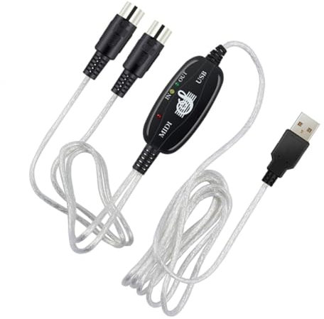 LIGIGWASH Midi Kabel USB Midi Kabel für Musikbearbeitung Tastaturadapter für Elektronische Instrumente Kompatibel mit Windows Xp bis Plug