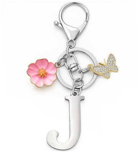 YISCOKO Schlüsselanhänger mit Initialenbuchstaben, Geschenke für Frauen