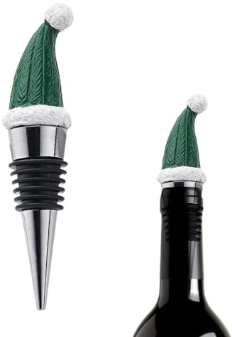 Weihnachtsflaschenverschluss - Nikolausmütze Kork | Dekorativer Flaschenverschluss für Olivenöl Likörflaschen Hochzeit Festival Zuhause Küche Urlaub Party Bar Zubehör
