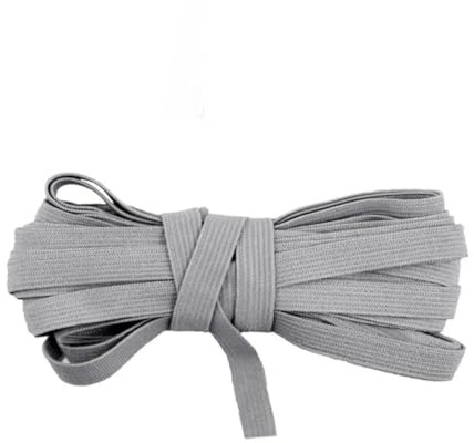 WYQXTY Gummibänder zum Nähen, Gestricktes, dünnes Nylon-Spandex-Gummiband, Mehrfarbig, 7 mm, 50-100 Yards(Silver,50 Yards)