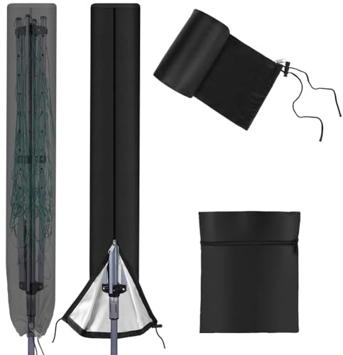 APXEL Housse Parasol, 210D Oxford Housse Sechoir Parapluie Exterieur avec Fermeture Eclair et Cordon, 180x18x18 cm Coupe-Vent Housse Anti-UV Imperméable pour Brabantia, Leifheit à Linge