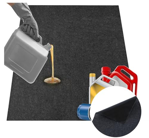 Tapis de Sol pour Garage Voiture, Imperméable et Antidérapant, Absorbant d'Huile, Gris Foncé, 520x223 cm, Feutre avec Dos Antidérapant, Découpable
