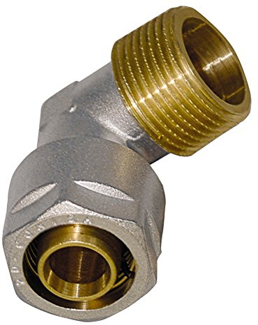 WIROFLEX | Winkel inklusive Adapter | Klemmring | Komplettlösung | Schraubsystem | Fitting 26 mm x R1 AG