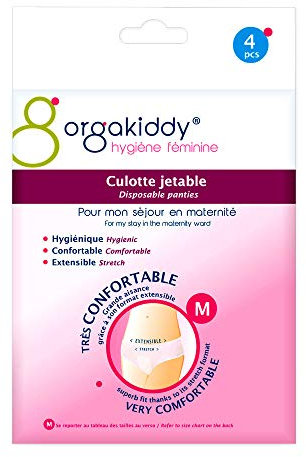 ORGAKIDDY Culotte Maternité Jetable, Taille M, 42-44, Blanc, 4 Unités