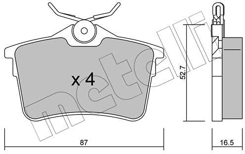 metelligroup 22-0816-0 Brake Pads, Made in Italy, Spare Parts for Cars, ECE R90 Certified, Copper Free