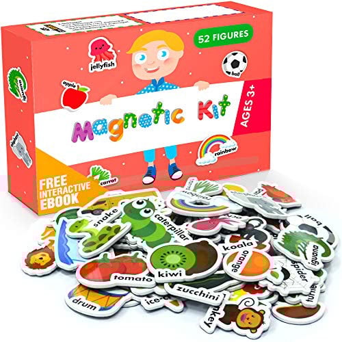 Foam Magnets for Toddlers - Refrigerator Magnets for Kids - Baby Magnets for Refrigerator and Whiteboard with ZOO and Farm Animals - Educational Magnetic Toys for Preschool Learning Activities