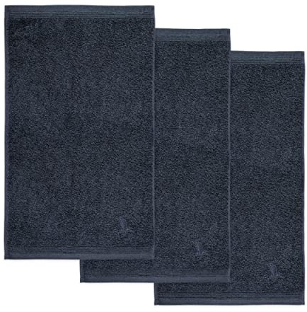 möve Superwuschel Gästetuch 30 x 50 cm aus 100% Baumwolle, dark grey 3er Set
