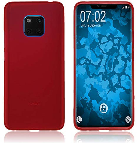 PhoneNatic Custodia Compatibile con Huawei Mate 20 PRO Cover Rosso stuoia Mate 20 PRO in Silicone Cover