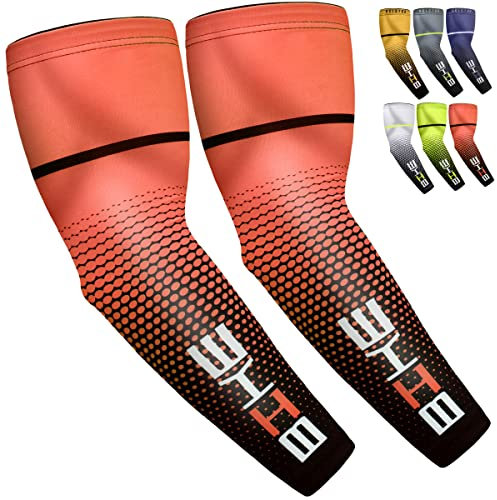 beister Manchettes de Bras Homme & Femme, Sun Anti-UV Protection UPF 50+ Manchons de Refroidissement Antidérapants, Manchette Gaming, Manchons de Sport Compression pour Cyclisme, Basket-ball, Running