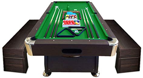 Simba Billardtisch Billard Billard-Spiel mit Containerbänke Neue 8FT Vintage GRÜN