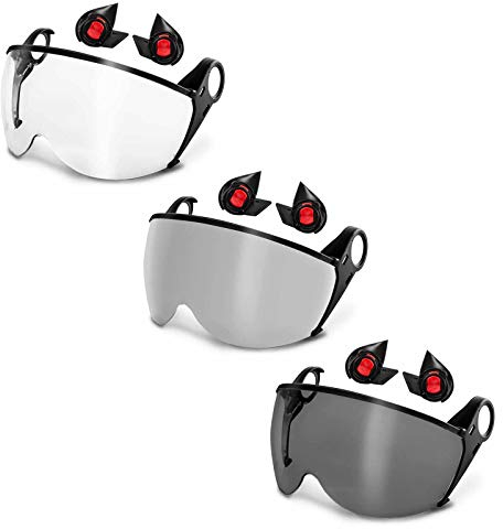 KASK Visier Zen für Schutzhelme Zenith + 2x Visieradapter - Gesichtsschutz - Zubehör - Visier aus Polycarbonat, Farbe:smoke