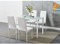 Panana Table de salle à manger moderne en verre avec 4 chaises en similicuir 105 cm (table blanche + 4 chaises)