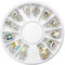 9Pcs Golden Metal Glitter Nail Art Rhinestones DIY Nail Stickers for Nail Art Decoration Party