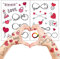 Everjoy 25+ modèles d'autocollants de tatouage temporaires réalistes en forme de cœur d'amour infini Flèche d'amour imperméable pour la Saint-Valentin, cadeaux de fête, décorations à thème et cadeaux