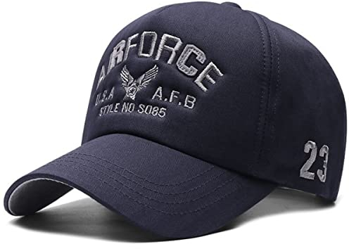 Sporty Baseballcap Airforce U.S.A. Retro Flugzeug Oldschool Kappe Mütze Cap Schirmmütze Basecap USA verstellbar (Navy)