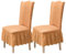 Qubjus Stuhlhussen für Esszimmer Satz von 2 Stretch Stuhl Slipcover mit Rock abnehmbar waschbar Küche Stuhl Protector Cover Set für Haus, Party, Hochzeit(Orange, 2Stück)
