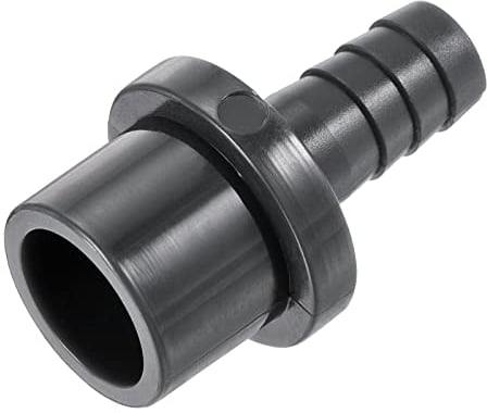 sourcing map PVC Pipe Fitting 10mm Barbed x 20mm OD Spigot Straight Tube Adapter Hose Quick Connector, Black