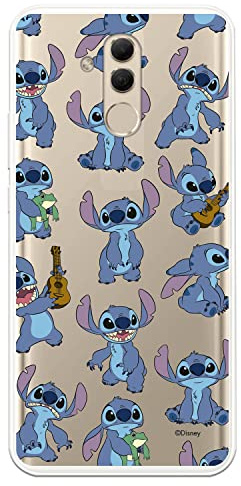 Schutzhülle für Huawei Mate 20 Lite, offizielles Lilo & Stitch Stitch-Muster, transparent, zum Schutz Ihres Handys, flexibles Silikon, offizielles Disney-Lizenzprodukt