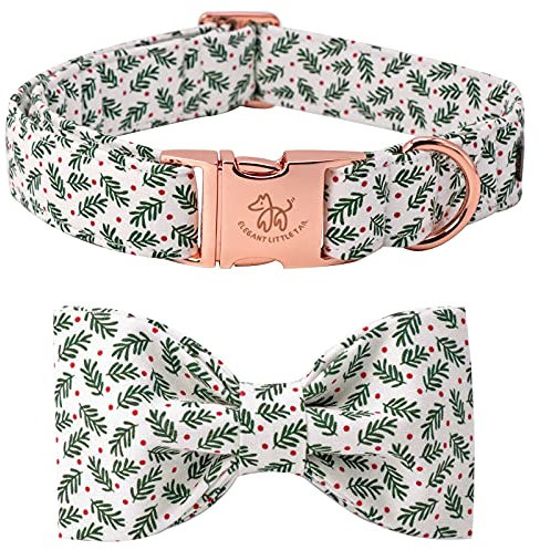 Elegant little tail Weihnachtshundehalsband, Welpenhalsband, männliches oder weibliches Hundehalsband mit Schleife, verstellbare, weiche Fliege, Hundehalsbänder für mittelgroße Hunde