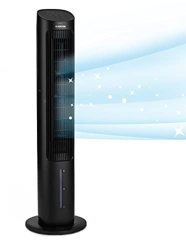Klarstein Air Cooler, 5-In-1, Ioniser, Evaporative Air Coolers for Home, Silent with Night Mode, Remote Control, Humidifier, Ventilator, Purifier, Small Water Cooler, 360m³/h Air Flow, 50W, Black