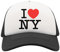 I Love NY I Love New York Half Mesh Trucker Cap Baseball Hut Snapback Schwarz