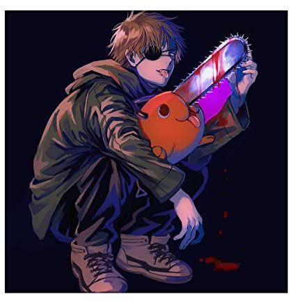 EFEZAC Anime Chainsaw Man Poster 5 Canvas Poster Wall Art Decor Print Picture Paintings for Living Room Bedroom Decoration Unframe-style 12x12inch(30x30cm)