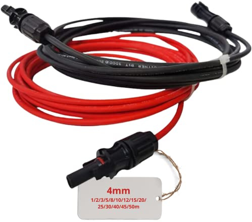 Doktorvolt - Solarkabel 4mm2, Verlängerungskabel für Solarpanel mit Solarstecker IP 65, Solarkabel Verlängerung 2x20m mc4 Kabel, Rot und Schwarz PV Kabel