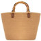 MengH-SHOP Tote Bag Summer Sac de Plage pour Femmes Grand Sac à Main Hand-Woven avec Top-Handle Vintage Sacs de Courses pour Voyage Date Vacances, Kaki