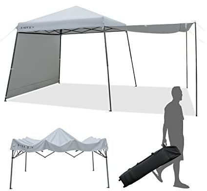 COSTWAY Gazebo Pieghevole 3 x 3 m, con Pareti/Tende Parasole, Gazebo Pop Up Impermeabile e Protettivo da Sole, con Altezza Regolabile e Borsa a Ruote, per Giardino Spiaggia e Campeggio