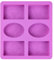 volumoon Moule à savon en Silicone, 6 Cavités Rectangulaire et Ovale Moules Antiadhésif, Savon Fait Maison DIY, pour Faire de Savon Gâteaux Chocolats Muffin Cupcakes (Violet)