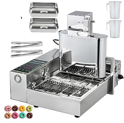 1/2/4/6 rangées électrique beignet gaufrier entièrement automatique crêpe Sandwich friteuse Machine cuisine appareil de cuisson Commercial (Color : 9.5L 3000W, Size : 1 UK)