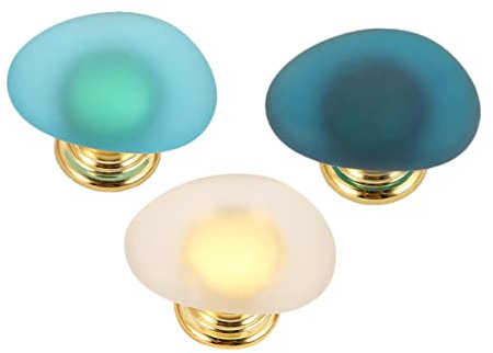 HEMOTON 3 Stück Kristall Schubladengriff Zinklegierung Transparenter Lakeblauer Und Türkiser Möbelgriff Hardware Für Küchenschränke Und Wohnaccessoires
