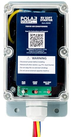 RVenture POLAR START - Sanftstarter RV: Wohnmobil-Klimaanlage Softstart, 30A, 2x AC, Lebensdauer-Warranty, Leiser, Tragbar, Installationsanleitung, Kabelbinder, Drahtverbinder