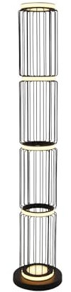 Licht-Erlebnisse LED Stehleuchte klein 117 cm hoch Schwarz Weiß 3000 K 884 lm Metall Modern Stehlampe Wohnzimmer Bodenleuchte