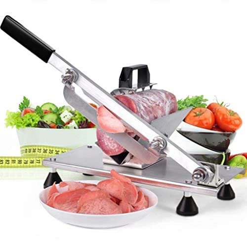 for Home or Commercial use,Food Machine, Adjustable Manual Frozen Meat, Roll Cleavers, 3-8mm Thickness Adjustable,Suitable for Meat and Vegetables and Fruits
