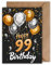 WBdesignz 99 Geburtstag Karte mit Umschlag - Elegante Geburtstagskarte “Happy 99 Birthday” Glückwunschkarte Stilvolle Geschenkkarte zum 99. Geburtstag Happy Birthday Karte (DIN A6)