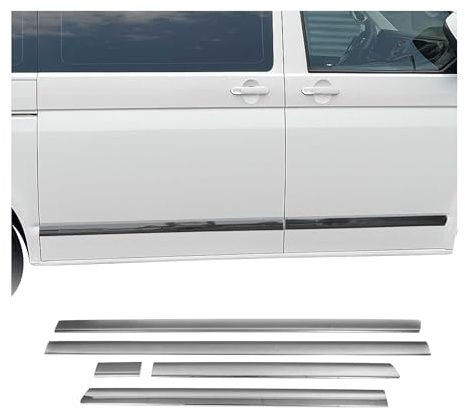 Seitentürleiste kompatibel mit VW T6 T6.1 Transporter 2015-2024 L1 LHD Edelstahl Dunkel 5X