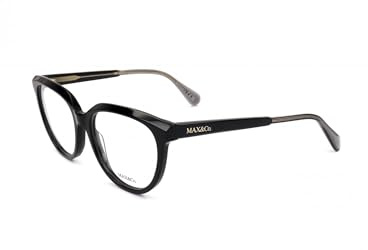MAX&Co. Brille mit Sehstärke für Damen optional mit Sonnenbrillentönung oder Blaulichtfilter, Rund, gefertigt aus Acetat, Modell: MO5125 (inklusive Brillenetui)