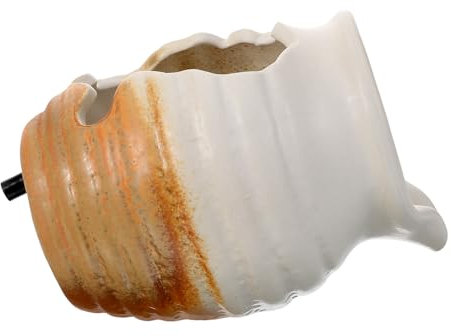 Amosfun Ceramic Pot Spitter Water Feature Decoration Small White Open-top Design for Garden Patio Balcony Diy Fountain Ornament for Indoor Outdoor Use